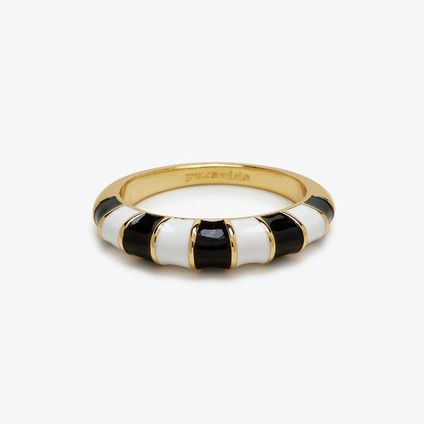 Striped Enamel Ring (Gold) | Pura Vida