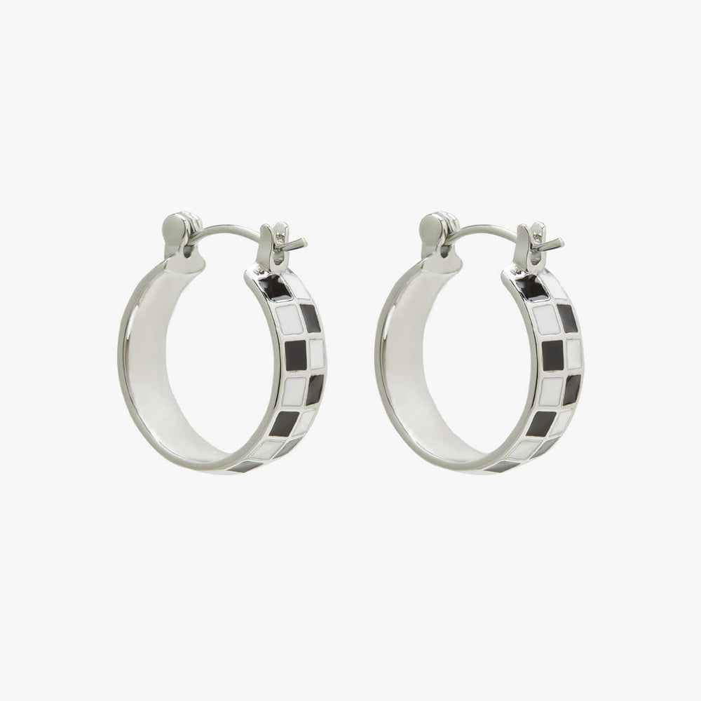 Pura Vida Double Hoop Huggie Earrings- Silver