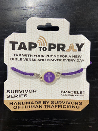 Amethyst Cross Braided Bracelet