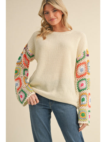 Crochet Queen Sweater - Ivory