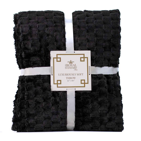 Honeycomb Luxury Throw in Black