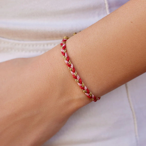 Red Cross XOXO Mixed Mini Braided Bracelet