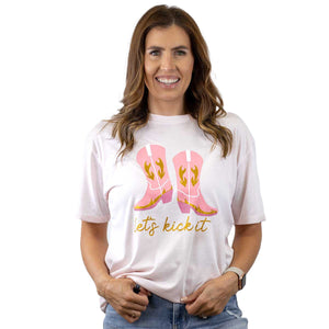 Let's Kick It Glitter Crew Neck T-Shirt