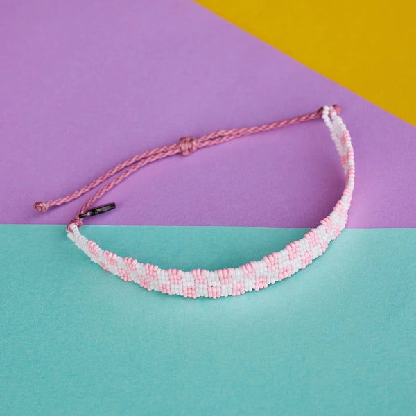 Pink Woven Checkerboard Bracelet - Pura Vida