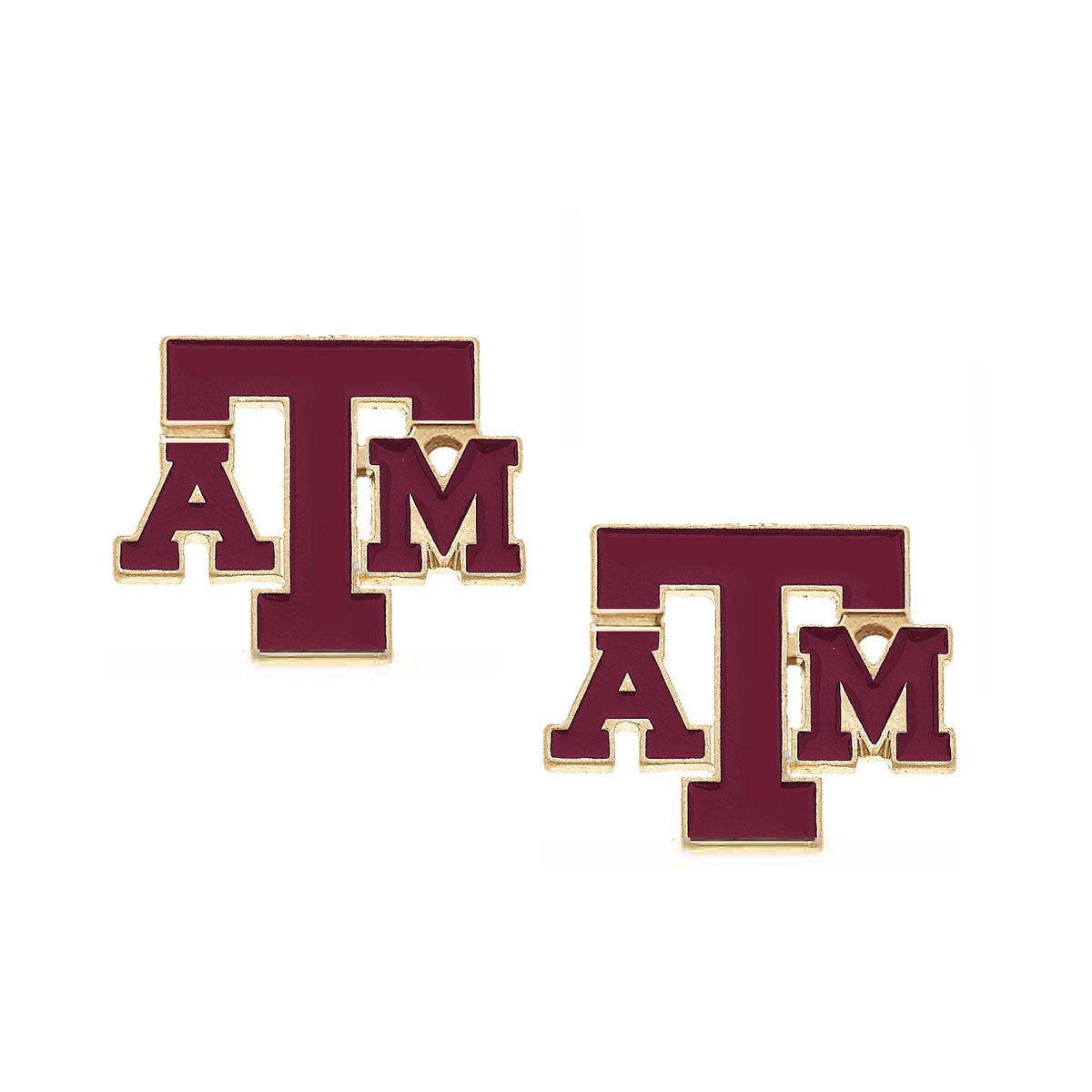 Texas A&M University Enamel Stud Earrings - Maroon