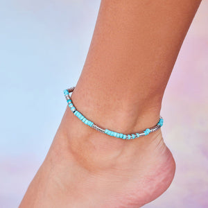 Turquoise Bead Anklet | Pura Vida