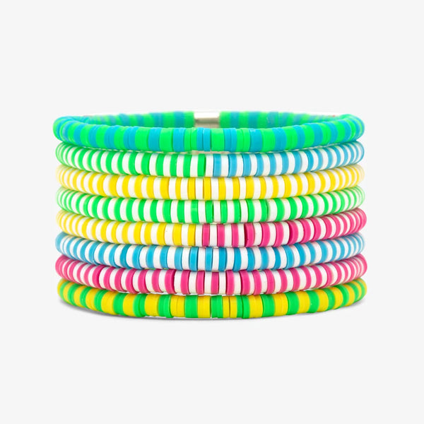 NEON DAZE STRETCH BRACELET SET OF 8