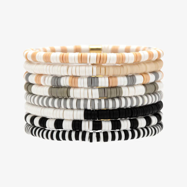 VACATION VIBES NEUTRAL STRETCH BRACELET SET OF 8