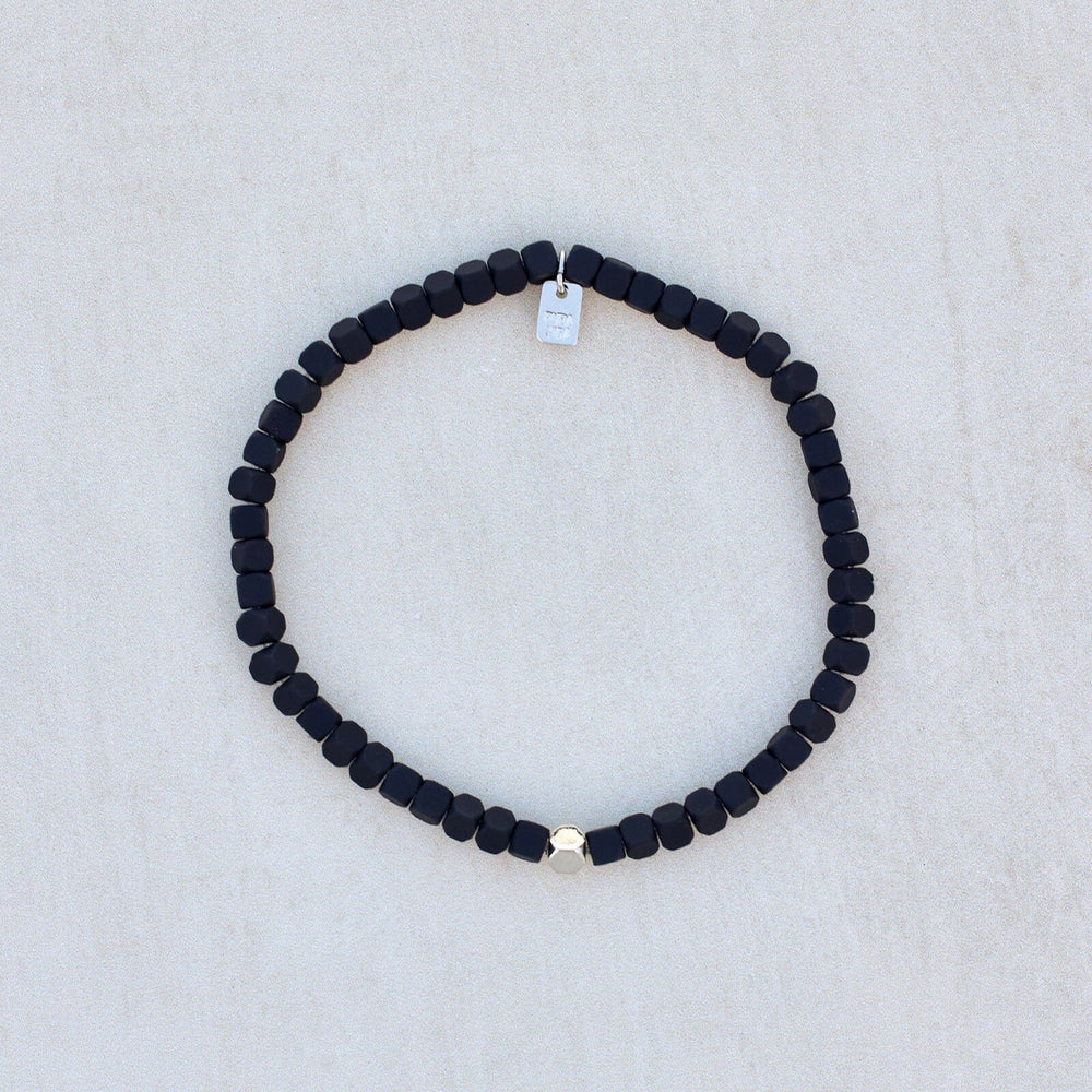 Men's Coated Hematite Stretch Bracelet