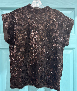 Sally Sequence Top -Black