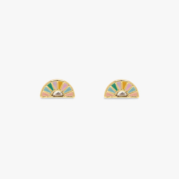 Sunset Striped Enml Std Earrings