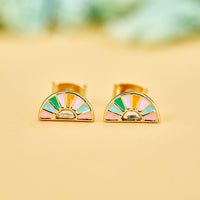 Sunset Striped Enml Std Earrings