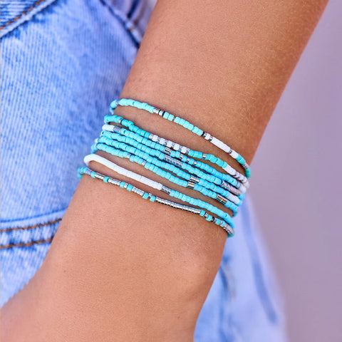 SEAFOAM DREAM STRETCH BRACELET SET OF 8