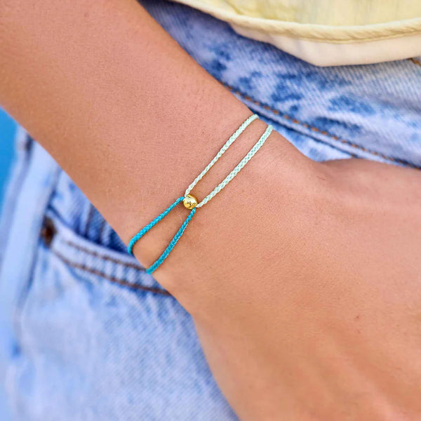 BLUE TWO-TONE DAINTY BRACELET