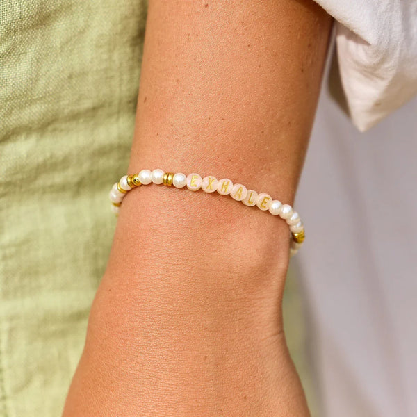 MENTAL HEALTH AWARENESS EXHALE BEAD STRETCH BRACELET