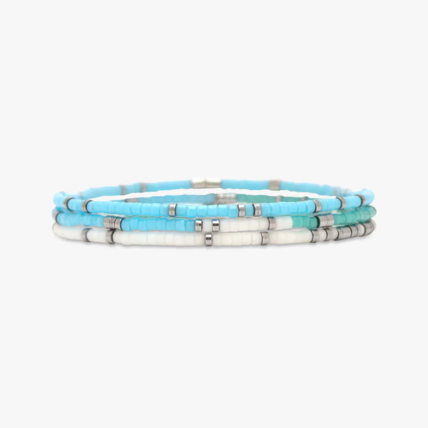 SEAFOAM DREAM STRETCH BRACELET SET OF 3