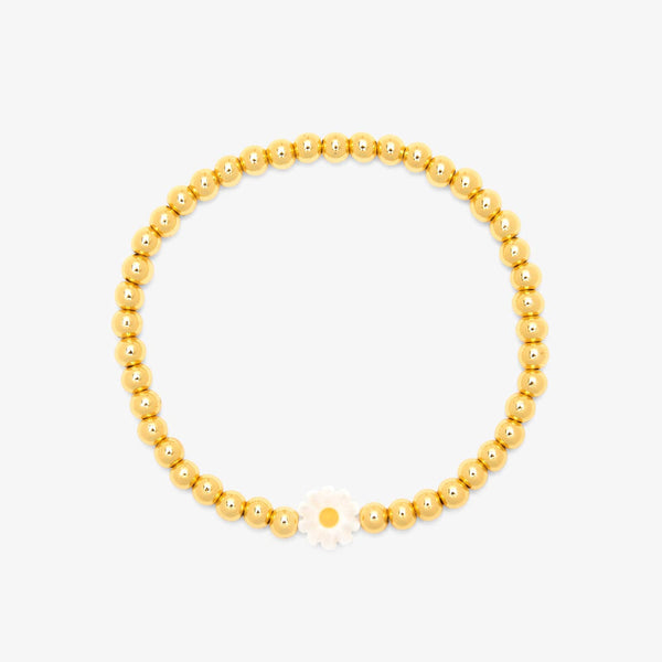 Daisy Ball Bead Stretch Bracelet