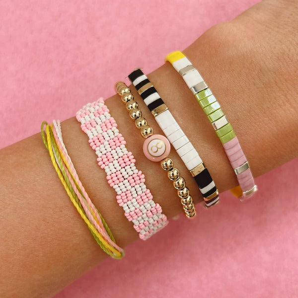 Pink Woven Checkerboard Bracelet - Pura Vida