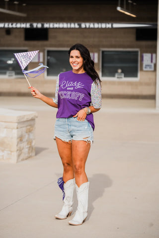 Classy Until Kickoff Top - Purple