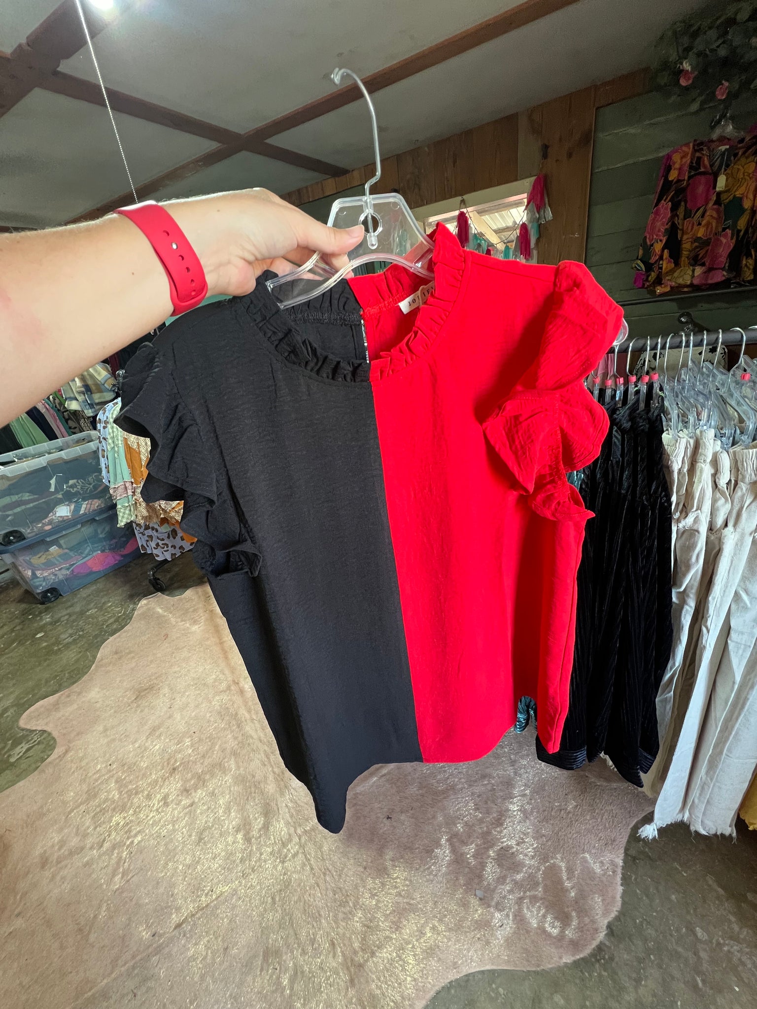 School Spirit Top - Red/Black