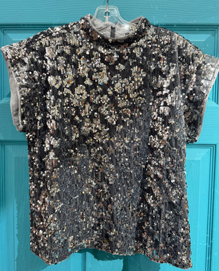 Sally Sequence Top - Dark Gray