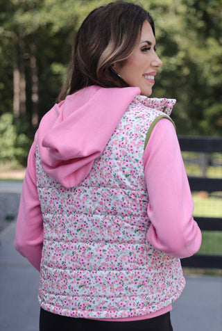Delilah Puffer Vest - Ditzy Floral
