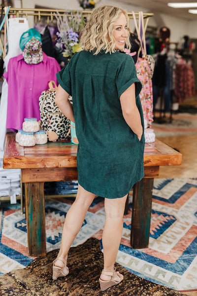 Cora Corded Dress - Forest