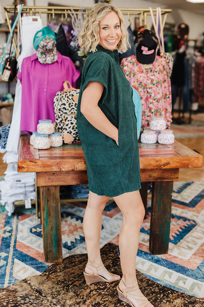 Cora Corded Dress - Forest