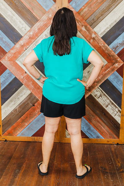 Whitney Woven Top - Turquoise