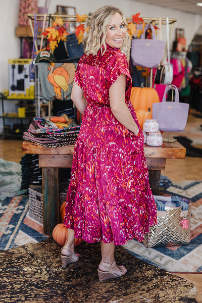 Shirley Satin Dress - Wine
