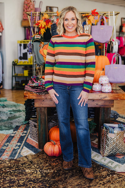 Stripes of Fall Sweater - Orange Mix (SS)