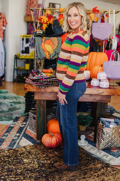 Stripes of Fall Sweater - Orange Mix (SS)