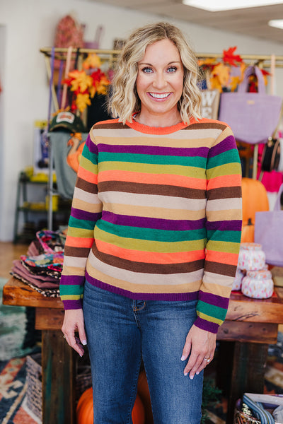 Stripes of Fall Sweater - Orange Mix (SS)