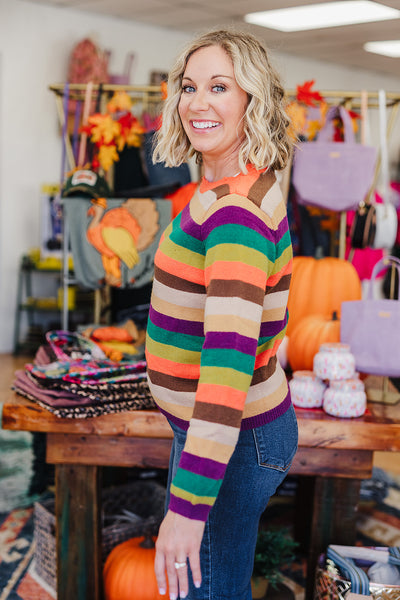 Stripes of Fall Sweater - Orange Mix (SS)