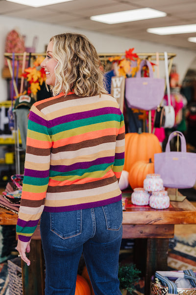 Stripes of Fall Sweater - Orange Mix (SS)