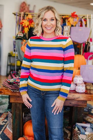 Stripes of Fall Sweater - Pink Mix (SS)