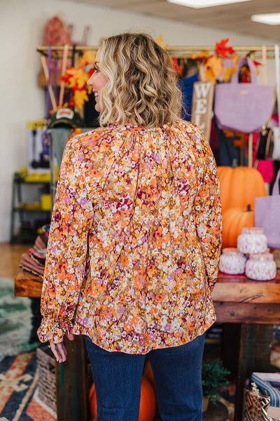 Beverly Floral Top - Pumpkin