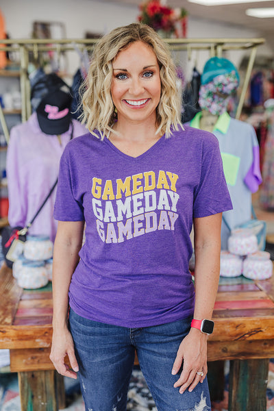 Game Day Wave V-Neck Tee