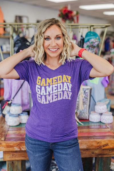 Game Day Wave V-Neck Tee