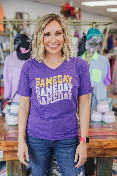 Game Day Wave V-Neck Tee