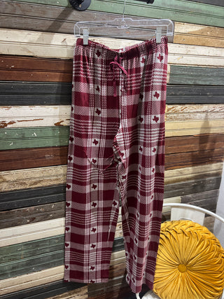 Men's Howdy Plaid Sleep Pants - Maroon