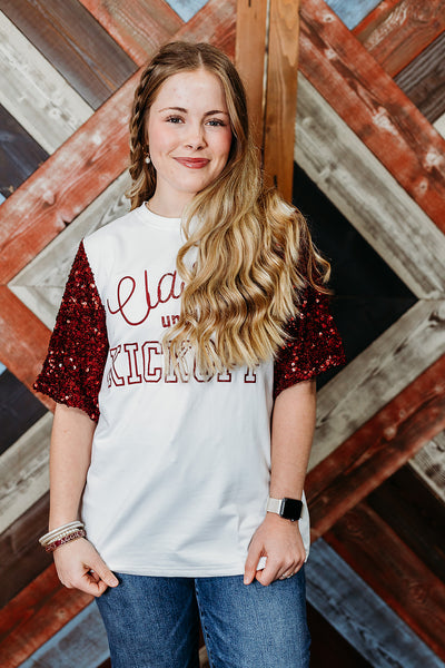 Classy Until Kickoff Top - Maroon