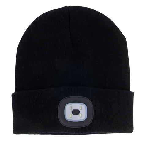 Black - Rechargeable Led Beanie