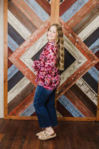 Burgundy Floral Top