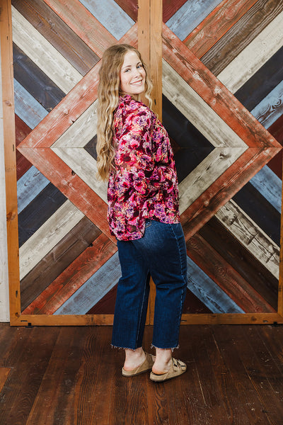 Burgundy Floral Top