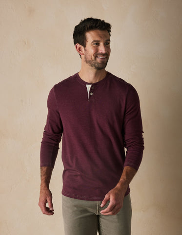 Wine - Puremeso Two Button Henley