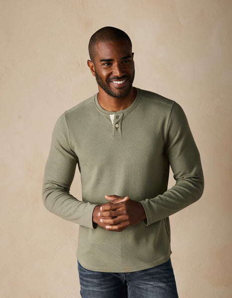 Moss - Puremeso Two Button Henley