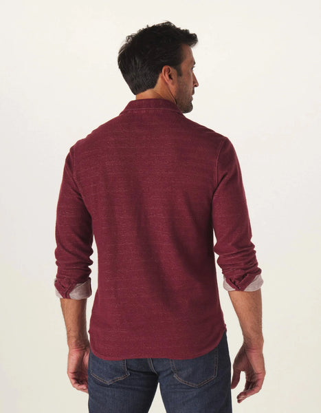 Wine - Textured Knit Shirt