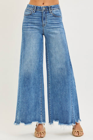 Anita High Rise Ankle Wide Risen Jeans