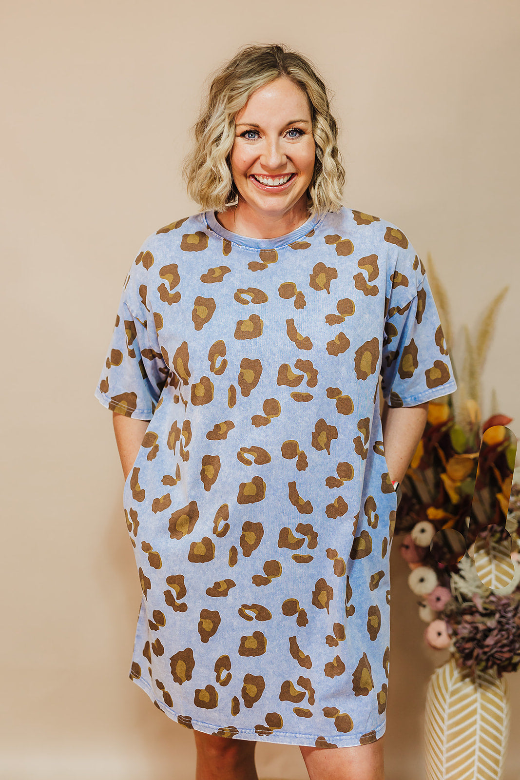 Keep It Leopard Dress - Peri Blue